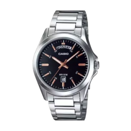 Casio General MTP-1370D-1A2VDF Black Dial Stainless Steel Strap Men Watch